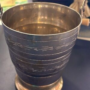 11” Antique Silver Ice Bucket, India​